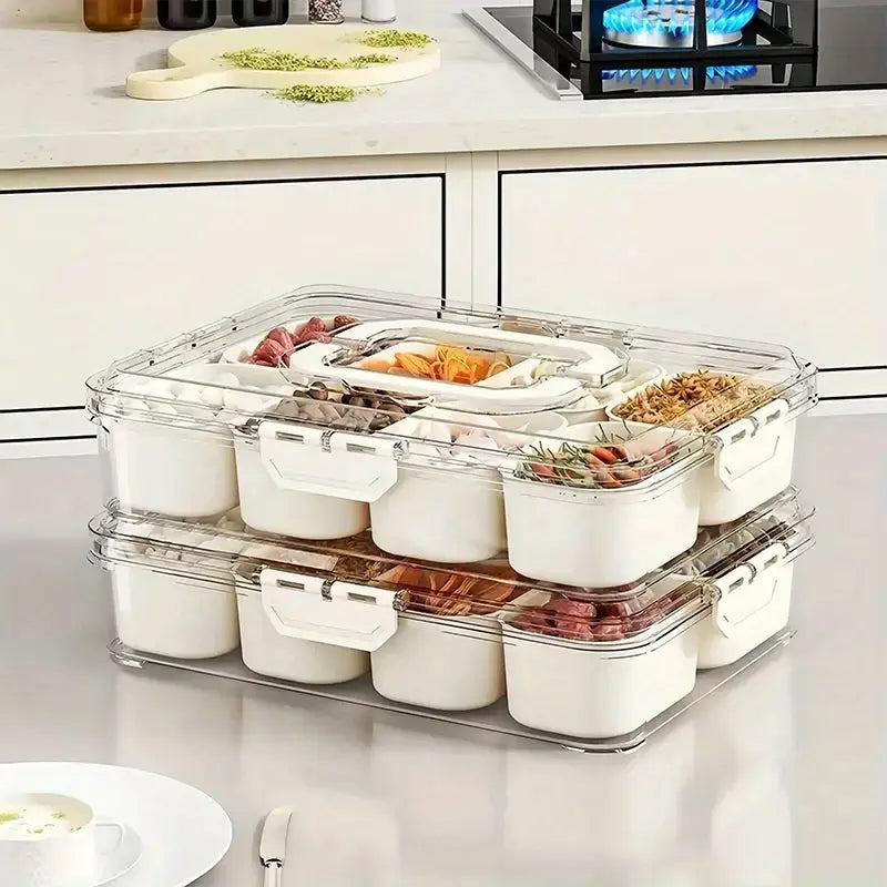 Cook With Color 8-Compartment Snackle Box with Lid & Handle