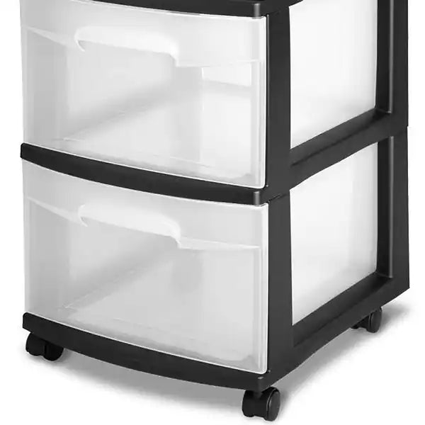 3-Drawer Storage Tower with Clear Bins