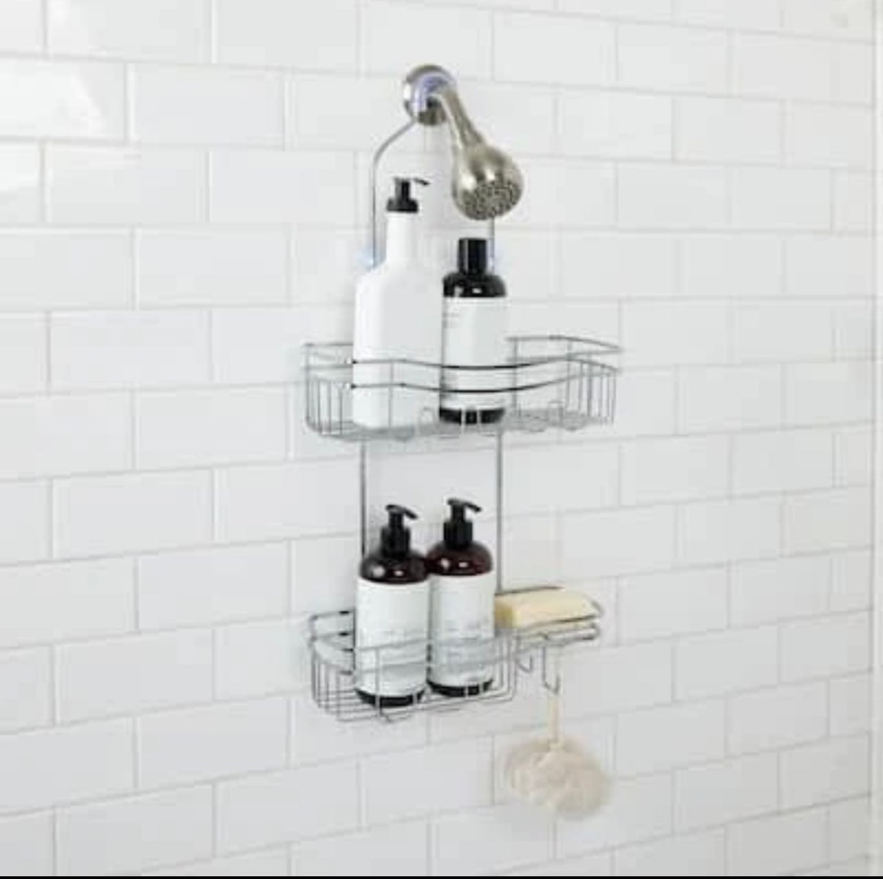 Adhesive Shower Caddy – No Drill Bathroom Organizer
