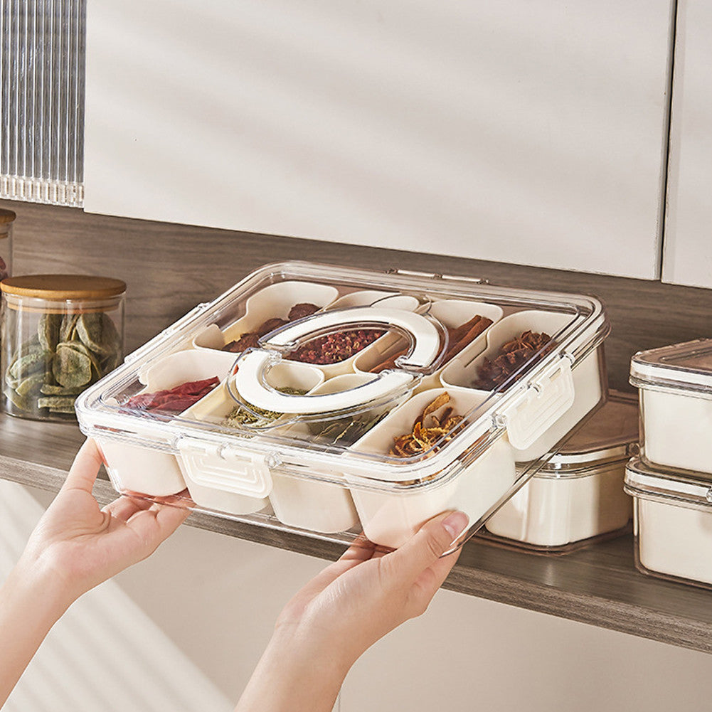 Cook With Color 8-Compartment Snackle Box with Lid & Handle